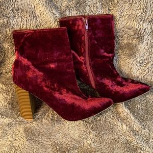 Red Velvet ankle booties